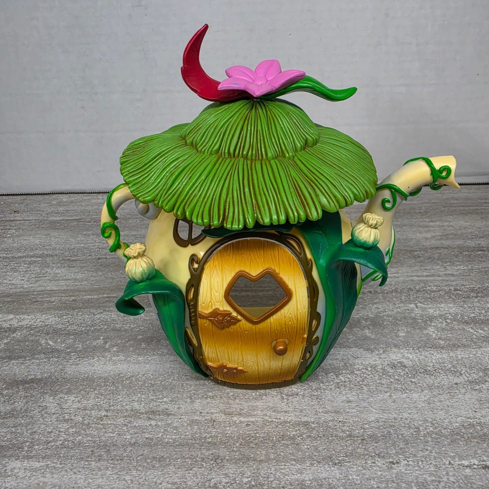 Disney Fairies Tinker Bell Teapot House Toy Pixie Hollow Cottage Playset Green